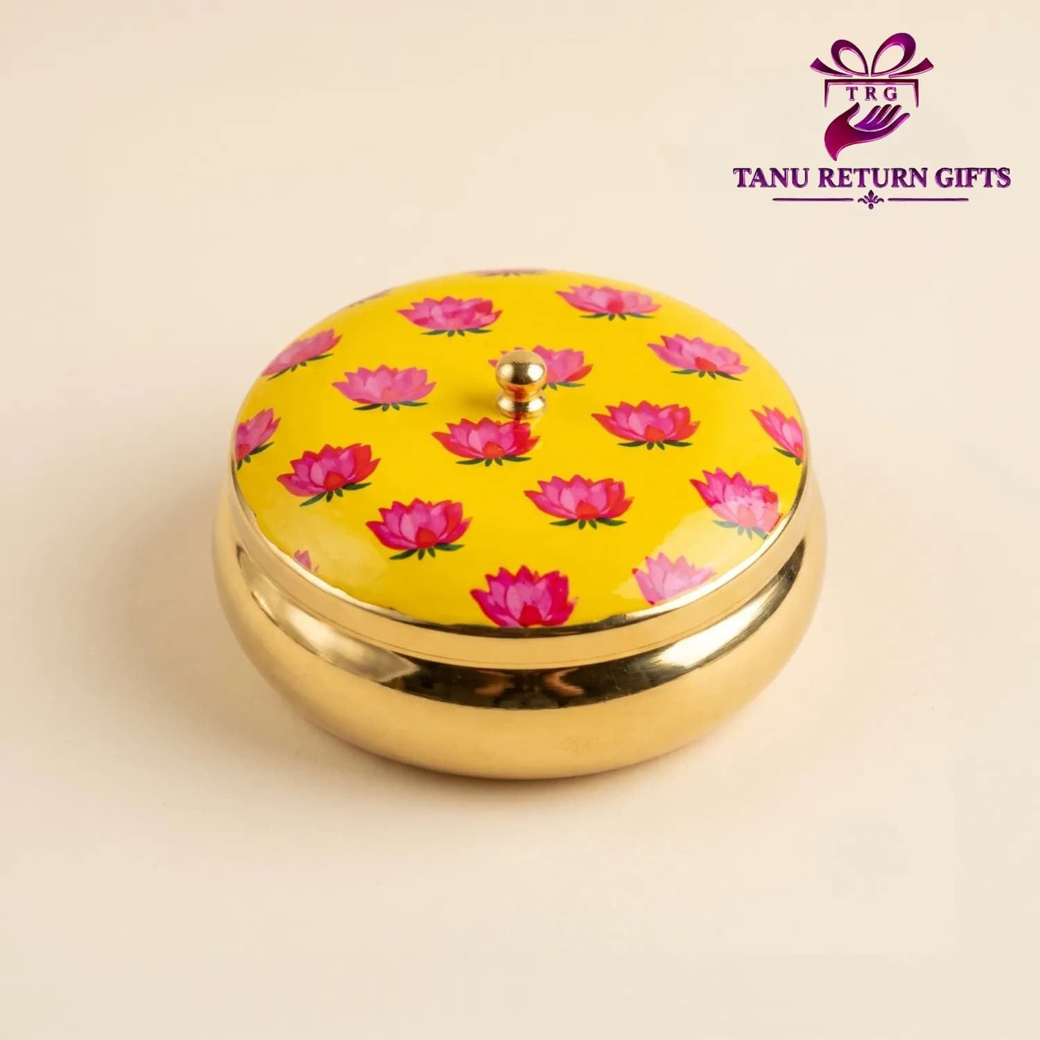 Lotus Gold Plated Matki Jar - 5 Inch