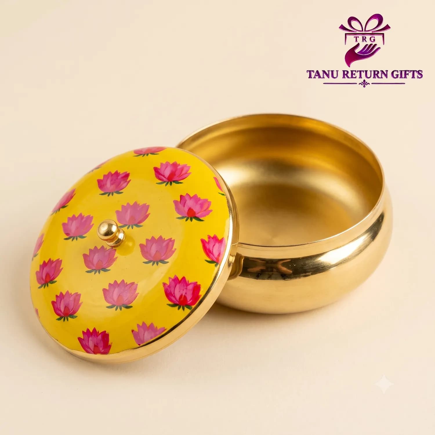 Lotus Gold Plated Matki Jar - 5 Inch - Image 2