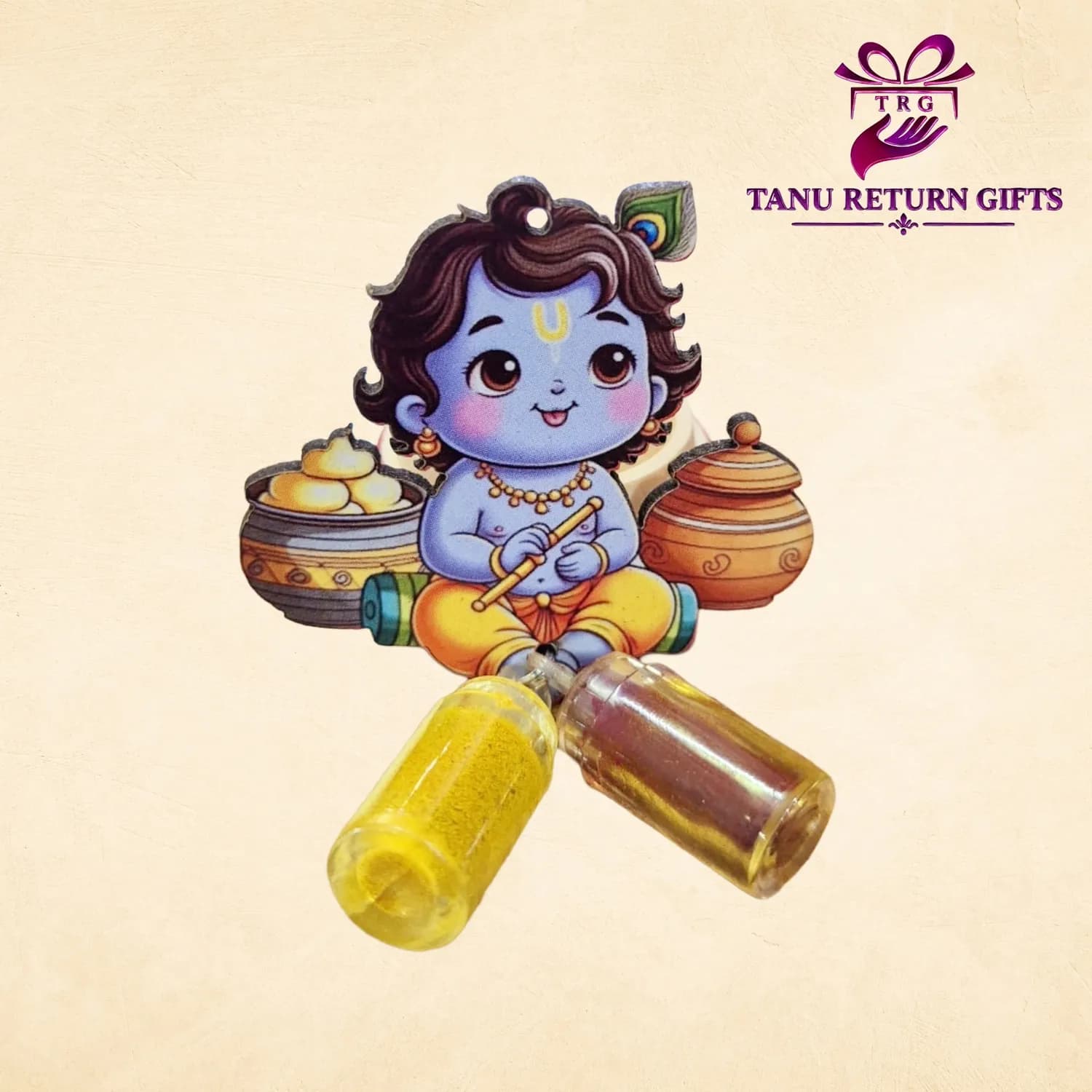 Krishna MDF Cutout Haldi Kumkum - Image 2