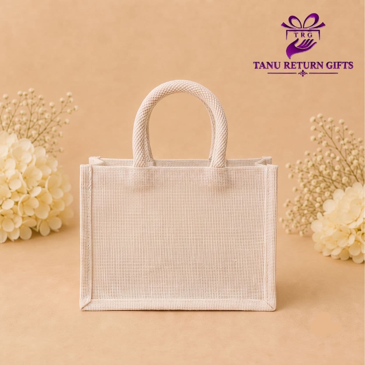Jute Bag with Transparent Window 10 Inch - Image 2