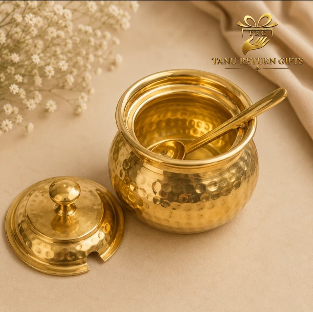 Brass Ghee Pot - 250ml - Image 2