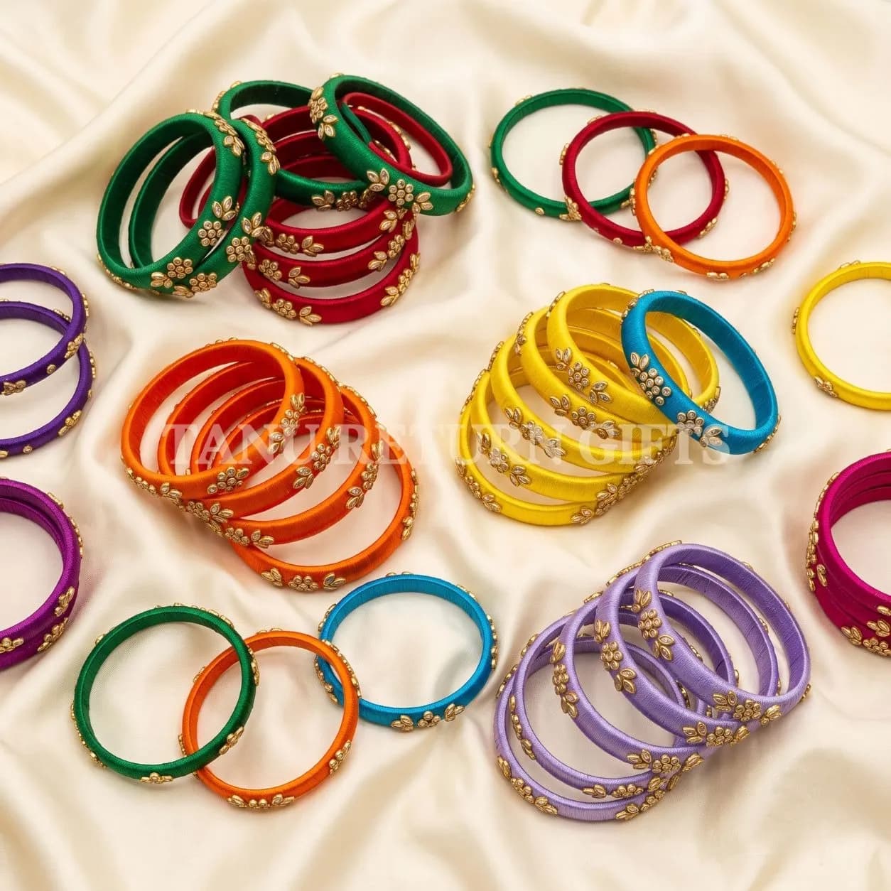 Kada Silk Thread Kundan Bangles(2.4 Inch) - Image 3