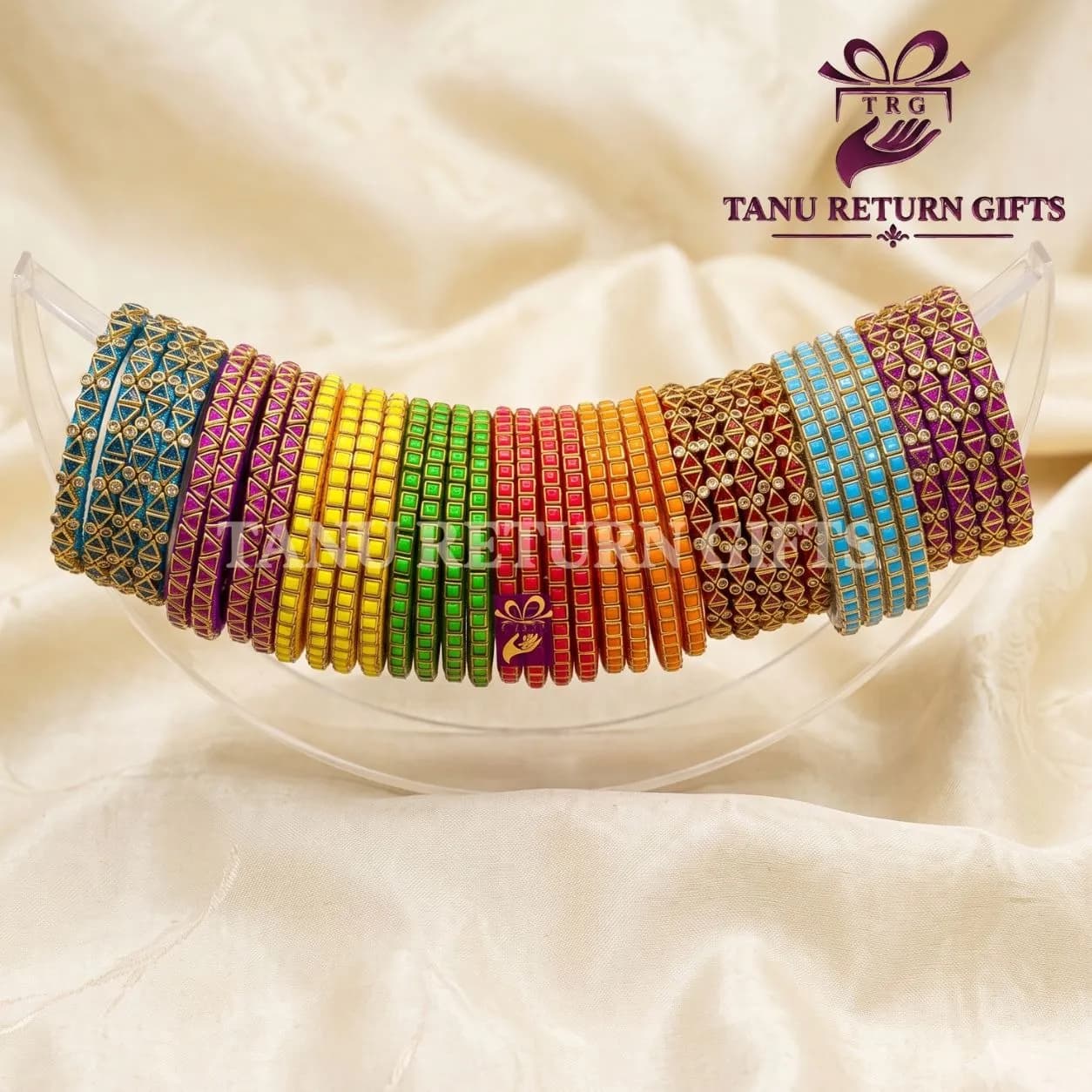 Bridal Kundan Stone Silk Thread Bangles(2.4 Inch) - Image 1