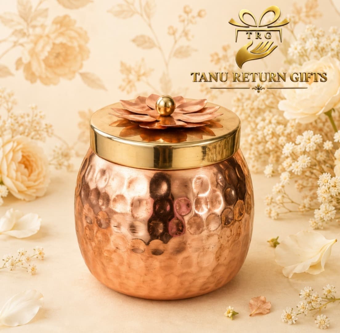 Hammered copper conical jar size-5 inch - Image 3
