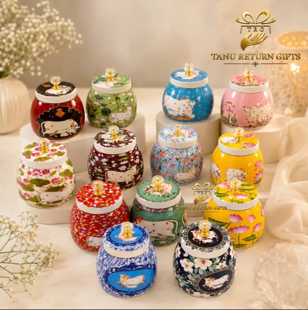 Pichwai Conical Jars - Size 4 inch - Image 3