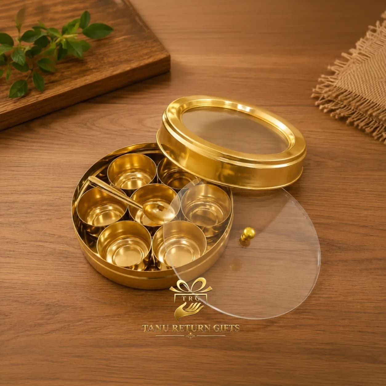 Brass Window Spice Box – 5 Inch