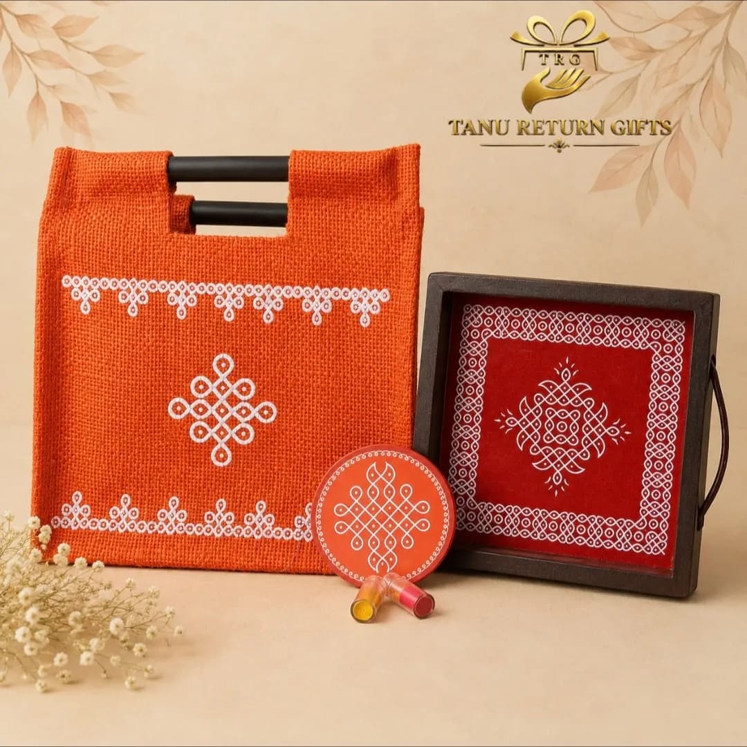 Kolam Tray and Jute Bag - Puja Combo 15 - Image 3