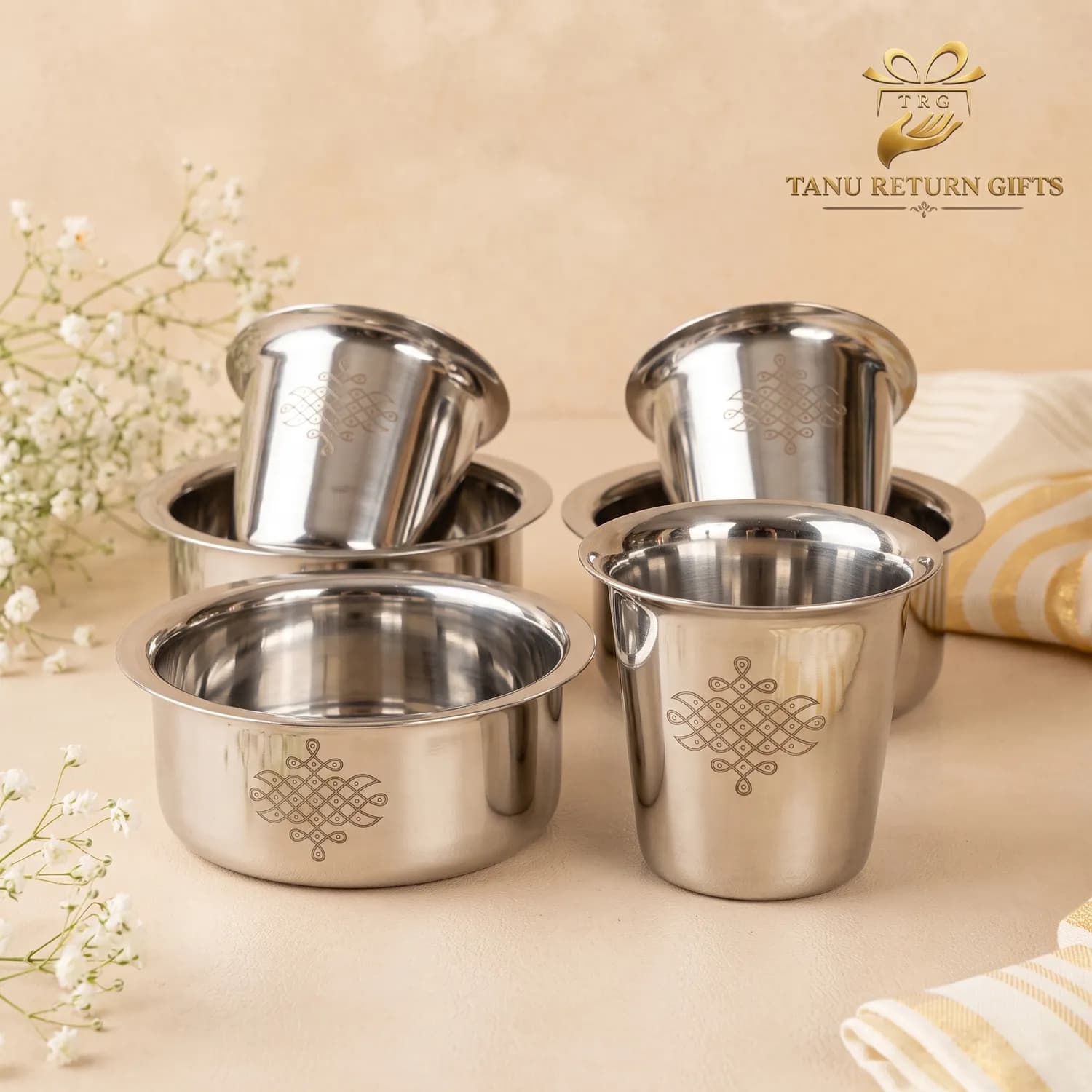 Stainless Steel Kolam Dabara Set - Image 3