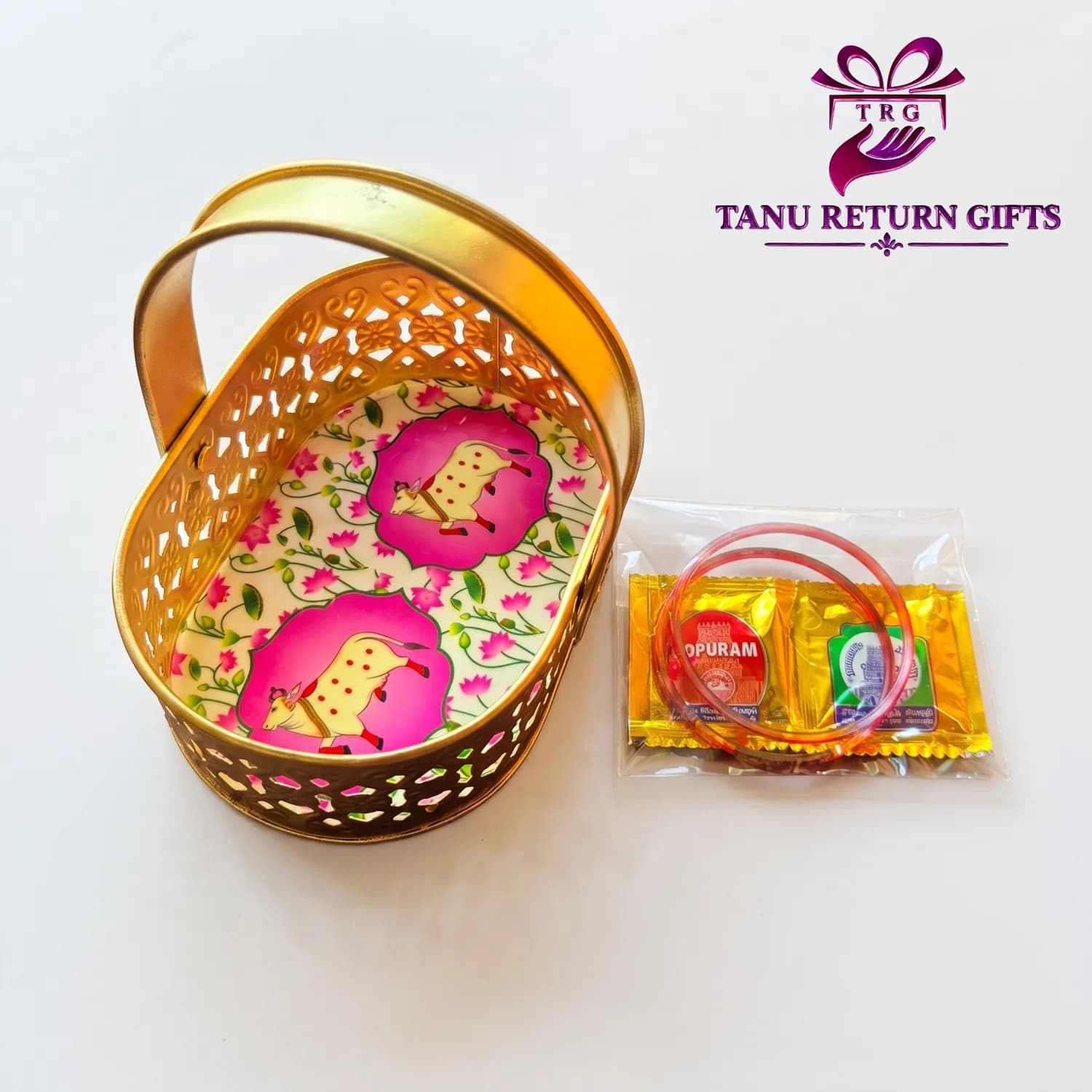 Pichwai Basket with Bangles - Puja Combo 10