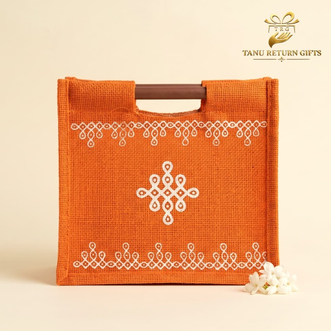 Kolam Jute Bag - 8 Inch - Image 1