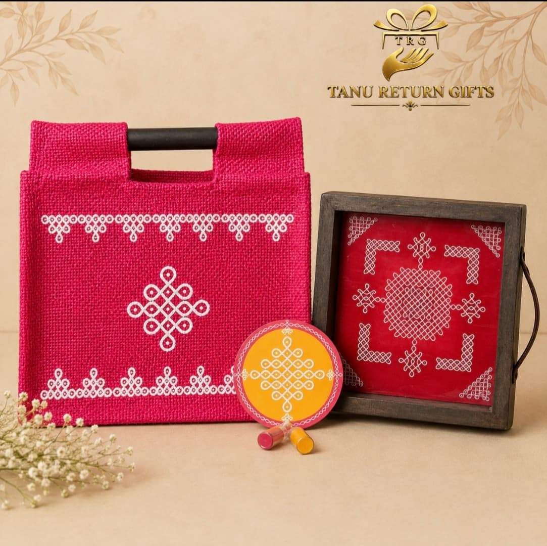 Kolam Tray and Jute Bag - Puja Combo 15 - Image 2