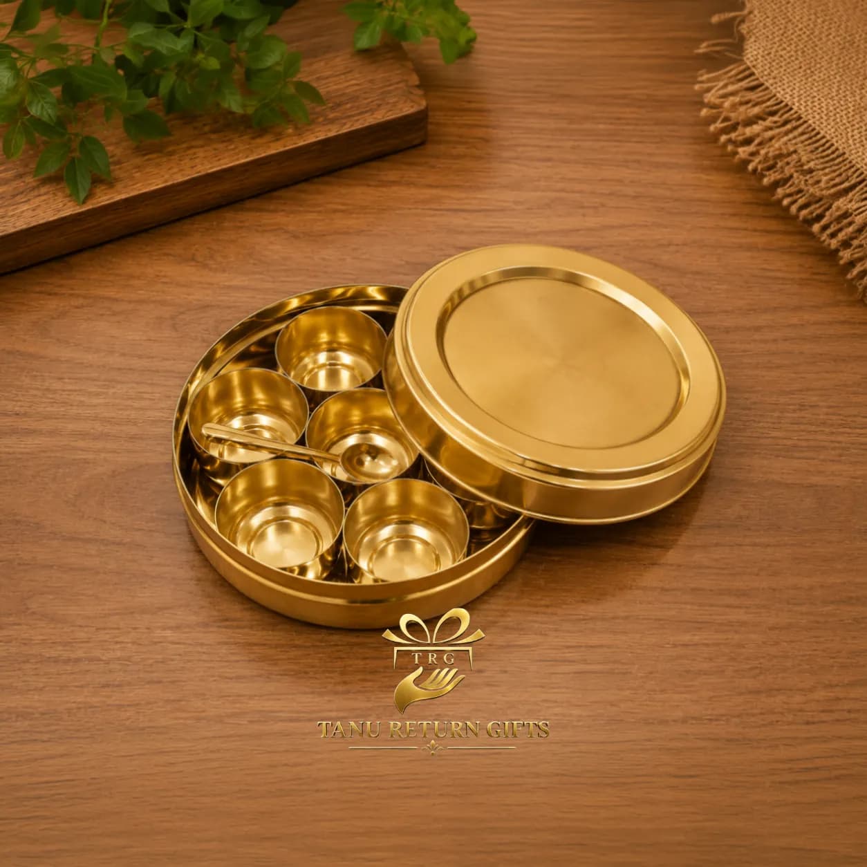 Brass Spice Box - 5 Inch