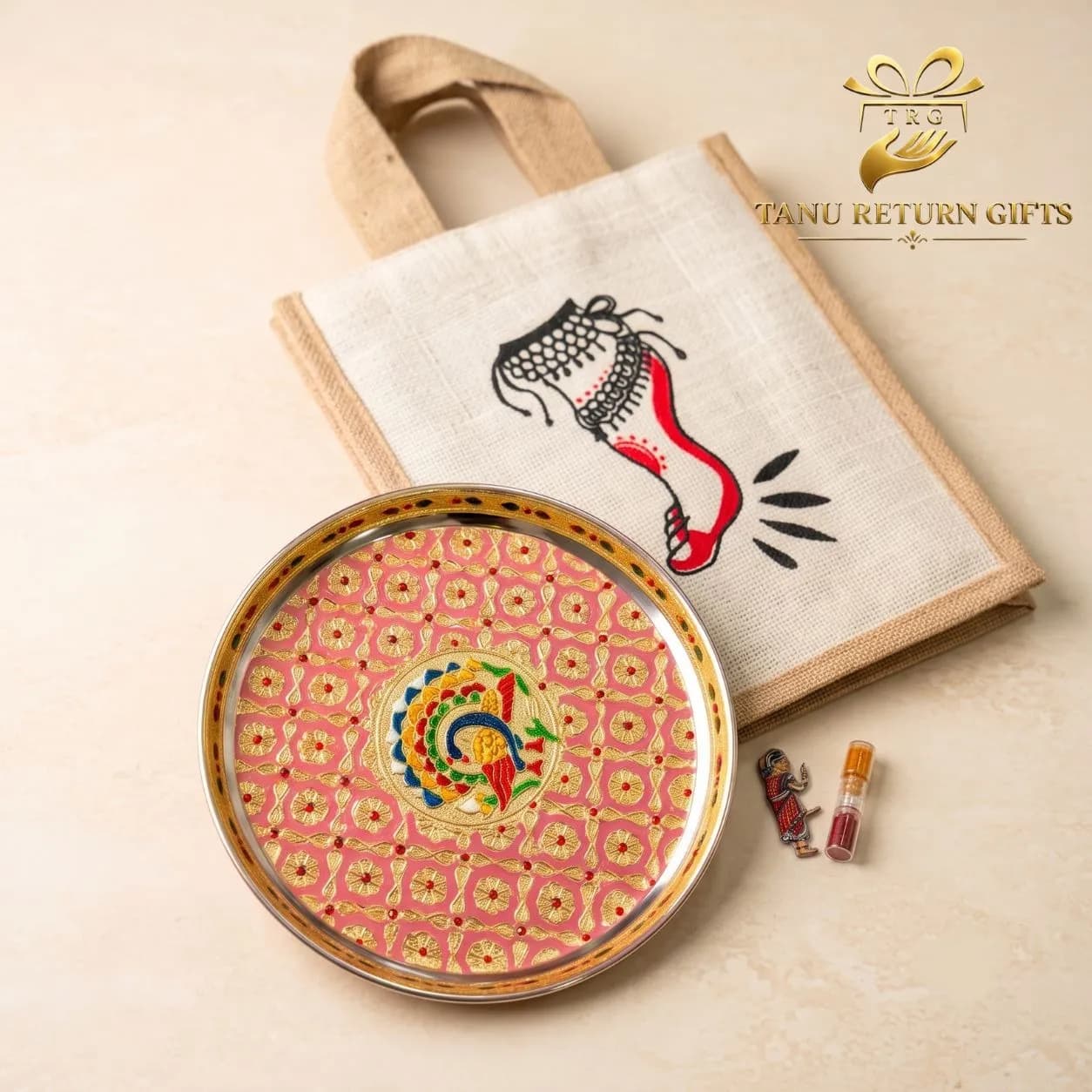 Arangetram Return Gift Combo with Meenakari Plate
