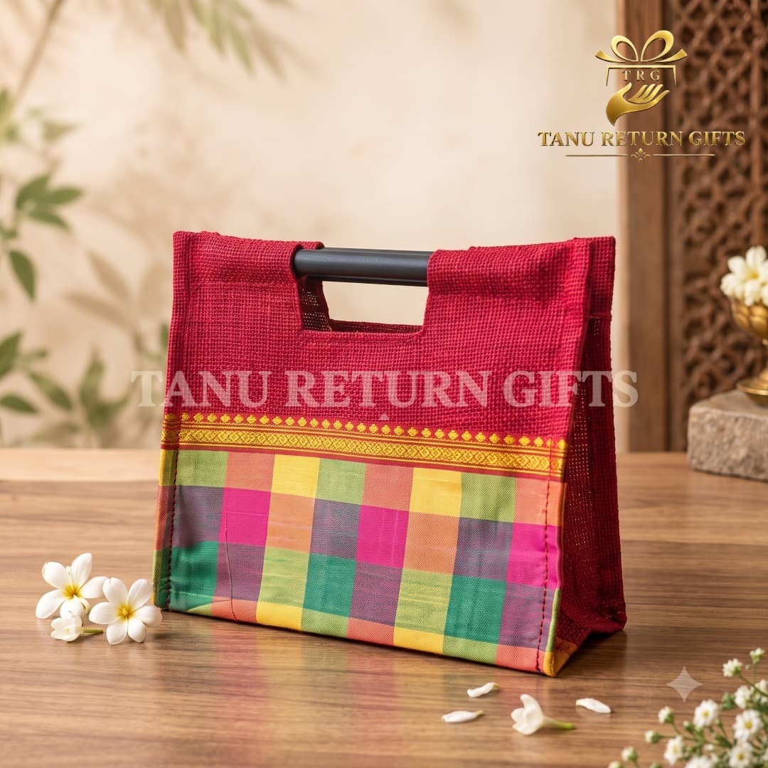 Madras Checks Jute Bag