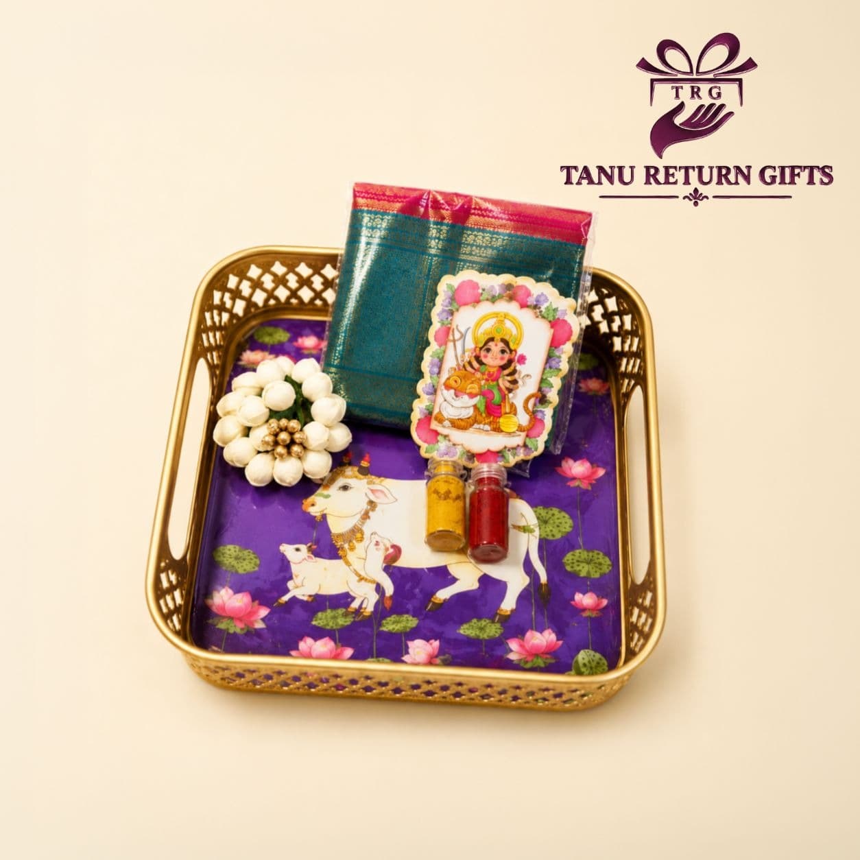Pichwai Tray Gift Set - Puja Combo 3