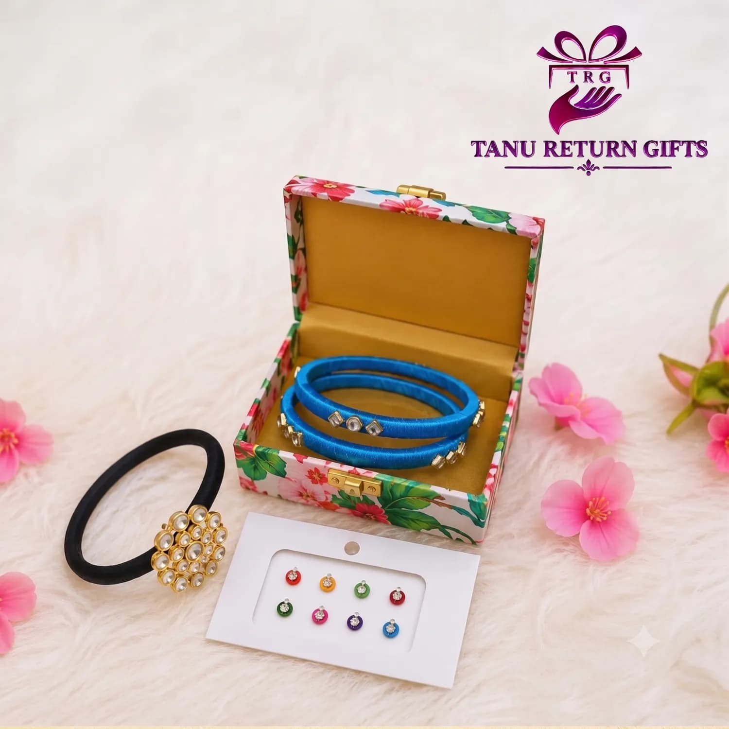 Pichwai Jewel Box with Bangles & Accessories - Puja Combo 7