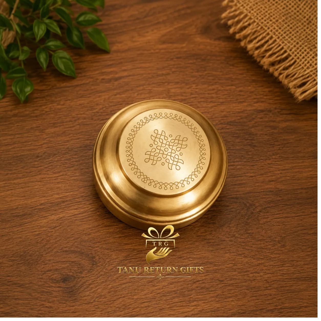 Kolam Brass Spice Box – 4.5 Inch