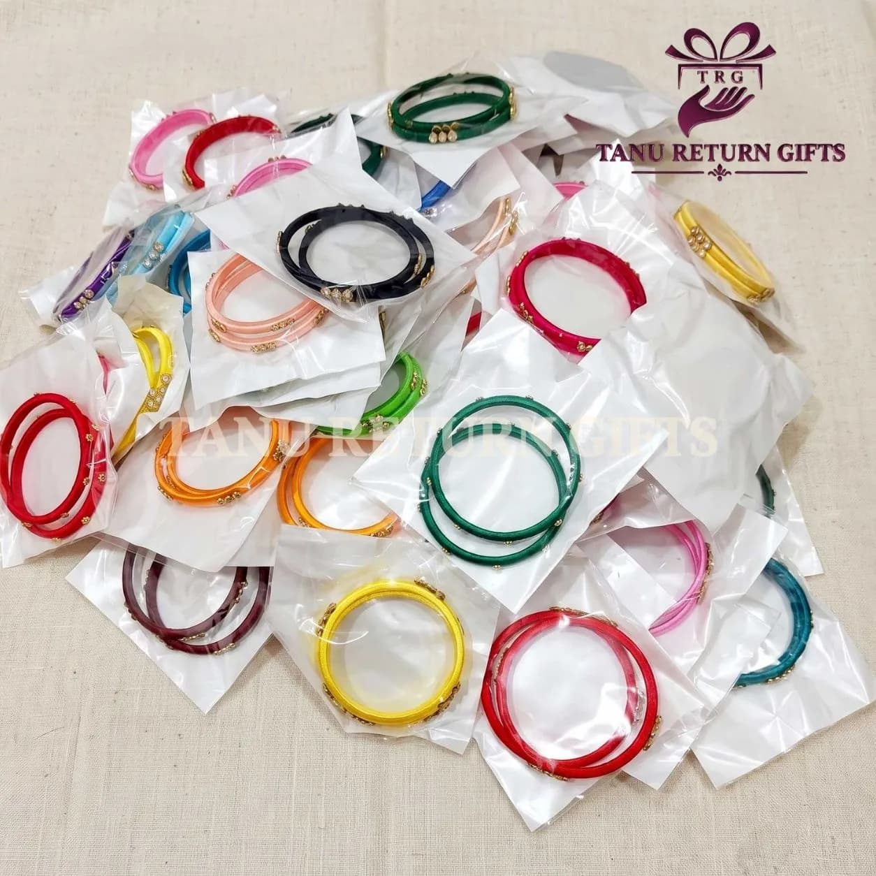 Silk Thread Kundan Stone Bangles(2.4 Inch) - Image 4