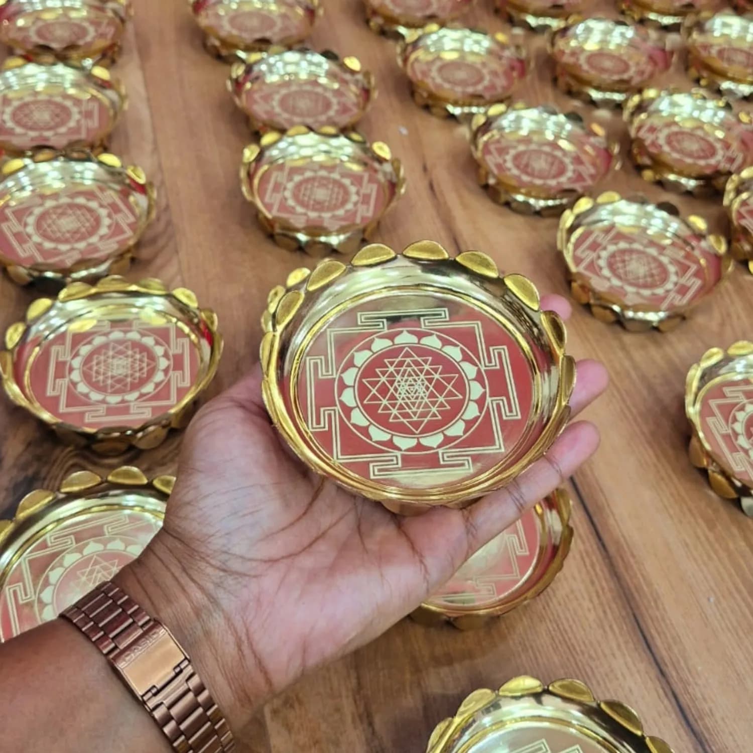 Brass Lotus Stand - 4 Inch(Chakra) - Image 2