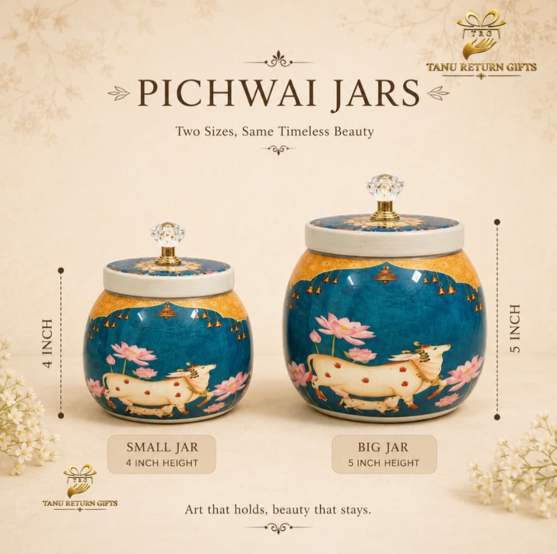 Pichwai Conical Jars - Size 4 inch - Image 1