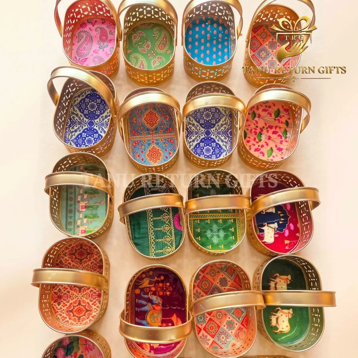 Pichwai Floral Basket - 6 Inch - Image 3