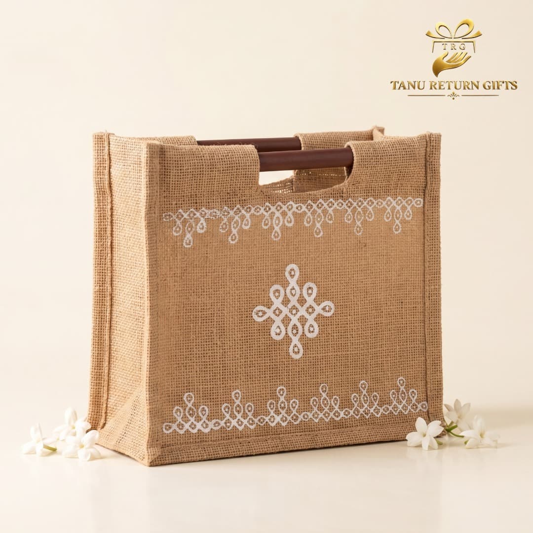 Kolam Jute Bag - 8 Inch - Image 4